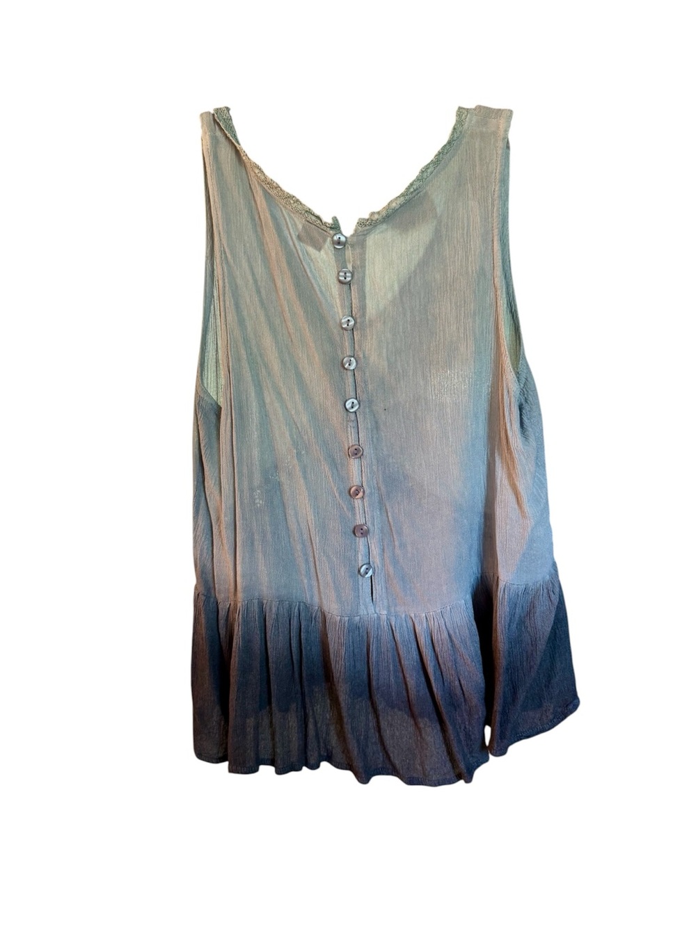 Women’s Sleeveless Washed Gray/Black Bohemian Summer Top